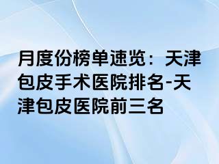 月度份榜单速览：天津包皮手术医院排名-天津包皮医院前三名